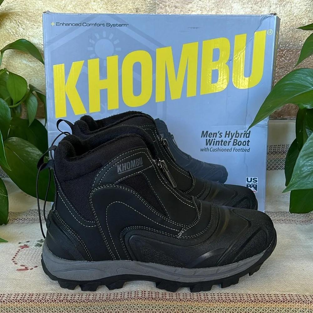🥾 NEW Khombu Men's Mason Hybrid Winter Weather Hiker Zip-Up Traction Boots 🥾